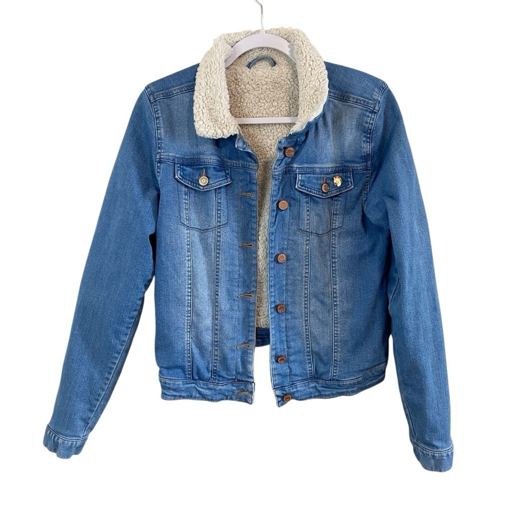 Sherpa Lined Denim Jacket - M